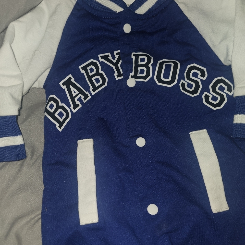 Blue and White Kids Footie - Picture 3 of 6